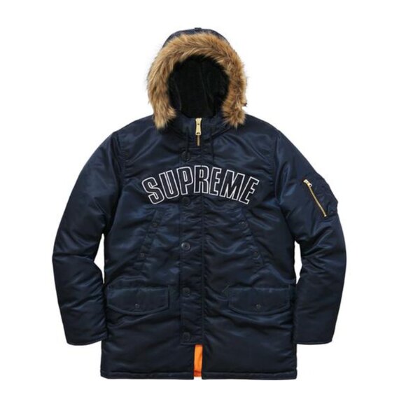 NEW Supreme ARC LOGO N-3B PARKA NAVY L
